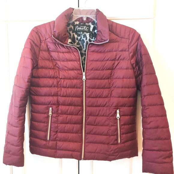 Jackets & Blazers - Nanette Lepore Burgandy Puffer Jacket, Size Medium